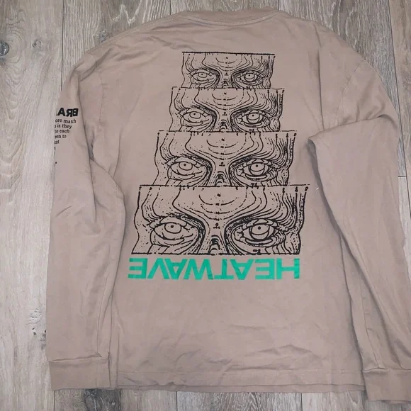 Brain Dead Heatwave Long Sleeve T-shirt Tan Size: Medium - Picture 7 of 7
